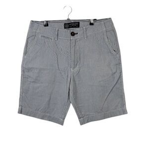 American Eagle Classic Men's Flat Front Blue White Pinstripe Shorts Size 31